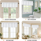 OVZME White Valance for Windows, Light Filtering Thick Textured Small Short - Image 5