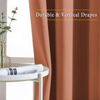 NICETOWN Burnt Orange Window Treatments 66 inch Length 2 Panels Set, Grommet - Image 5