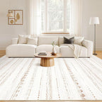 Nakagishi 7x9 Area Rug Living Room: Washable Boho Large Neutral Soft Farmhouse - Image 4