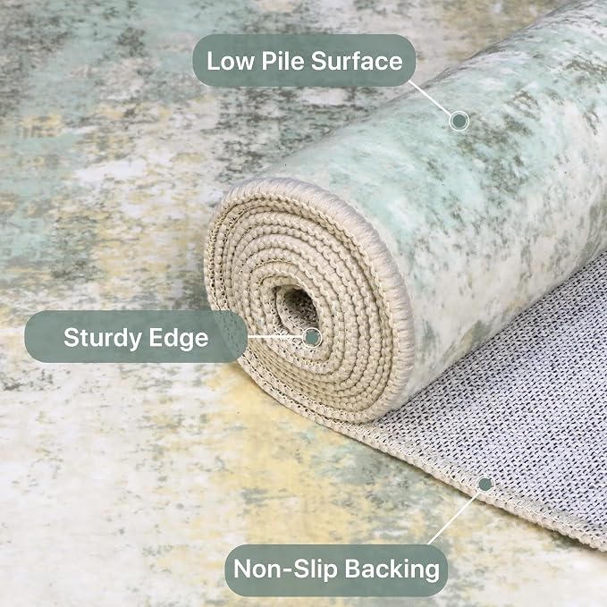 BEIMO Runner Rug for Hallway Kitchen, Soft Modern Abstract Throw Rugs, Low Pile - Image 7