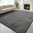 Shag Area Rug for Bedroom 4x6, Deep Grey Fluffy Area Rugs for Living Room by yulidayang