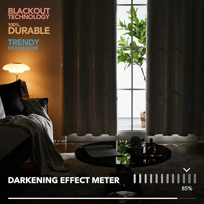 Deconovo White Curtains, Room Darkening Curtain, Thermal Insulated Noise - Image 7