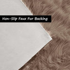 Goolela Faux Sheepskin Fur Area Rug 5x8 Light Brown Beige Fluffy Fuzzy Furry - Image 3
