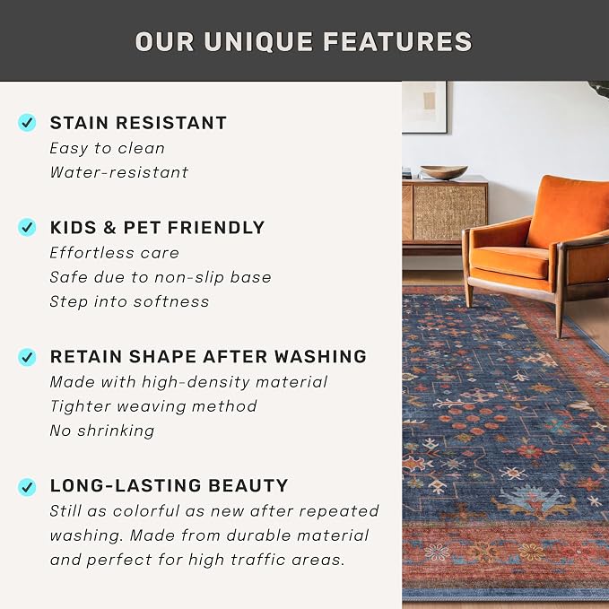 Hazo Haus 6x9 Dining Room Rugs for Under Table - Image 7