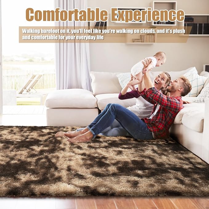Shag Area Rug for Bedroom 5x8, Fluffy Area Rugs for Living Room, Soft Fuzzy Rug - Image 7
