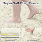 4x6 Area Rugs for Living Room Rug: Soft Fluffy Shag Cream White Rugs for Bedroom - Image 5
