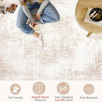 Area Rug 5x7 Vintage Rugs: Washable Living Room Rug Retro Medallion Distressed - Image 7