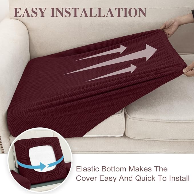 Couch Cushion Covers for Sectional Sofa L Shape Washable Separate Seat Chaise - Image 5