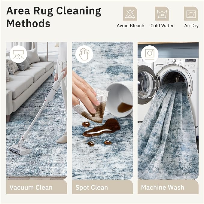Soalmost Area Rugs 4x6 for Living Room, Vintage Abstract Washable Rugs for - Image 9