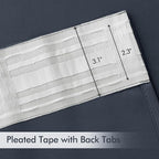 MIULEE Stone Blue Back Tab Blackout Curtains 90 Inches Long 2 Panels Set - Image 4