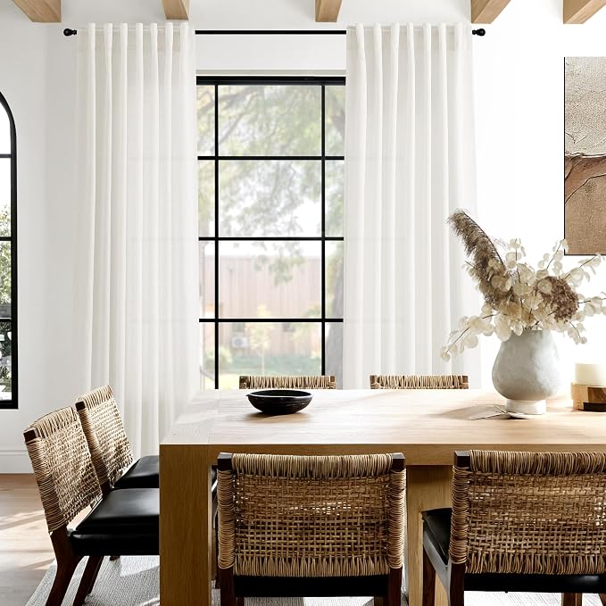 Nanspring Neutral Linen Curtains 120 Inches Long - Image 7