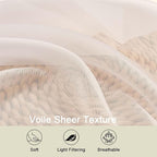 Cream Sheer Curtains for Bedroom Living Room 45 Inch Length 2 Panels, Soft Airy - Image 3