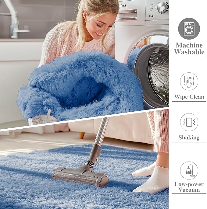 OLANLY Area Rugs for Living Room Bedroom, Machine Washable 4x5.9 ft Soft Fluffy - Image 2