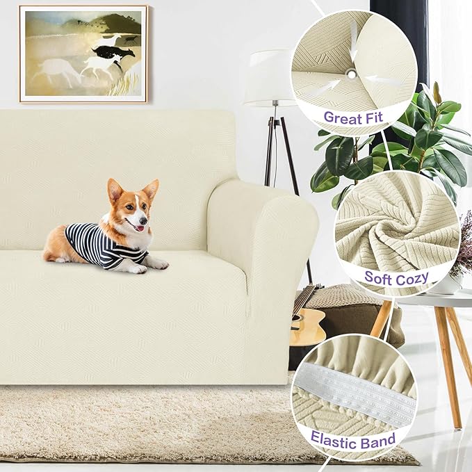 ZNSAYOTX Super Stretch Chair Slipcover, New Striped Sofa Chair Covers - Image 4