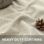 Short Linen Blackout Curtains for Bay Windows 48 Inch Length Bedroom Living - Image 3