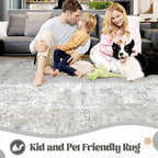 XLUEZ 5x7 Area Rugs for Living Room, Washable Modern Abstract Large Area Rug - Image 3