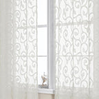 OWENIE Furman Sheer Curtains 72 inches Long 2 Panels Set, Light Filtering Top by OWENIE