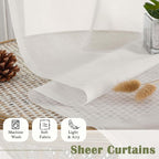 Lecloud Ivory Sheer Curtains 120 Inches Long 2 Panels, Extra Wide Farmhouse - Image 7