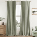 Sage Green 100% Blackout Curtains 96 Inch Length 2 Panels Set by Guken
