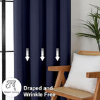 Simplebrand Navy Blue Blackout Curtains - Image 7