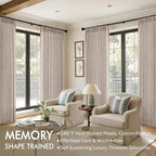 MIULEE Pinch Pleated Thick Linen Curtains 102 Inches Long 2 Panels - Image 2