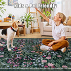 8x10 Area Rugs for Living Room: Floral Washable Rug Vintage Large Soft Boho - Image 7