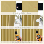 Guken Yellow 100% Blackout Linen Curtains 120 Inch Length 2 Panels Set - Image 5