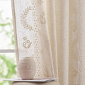 jinchan Belrose Linen Curtains for Bedroom Floral Curtains 108 Inch Length by JINCHAN
