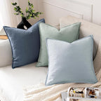 MIULEE Decorative Linen Euro Sham Pillow Covers 26x26 Inch Blue Ashes Boho - Image 4