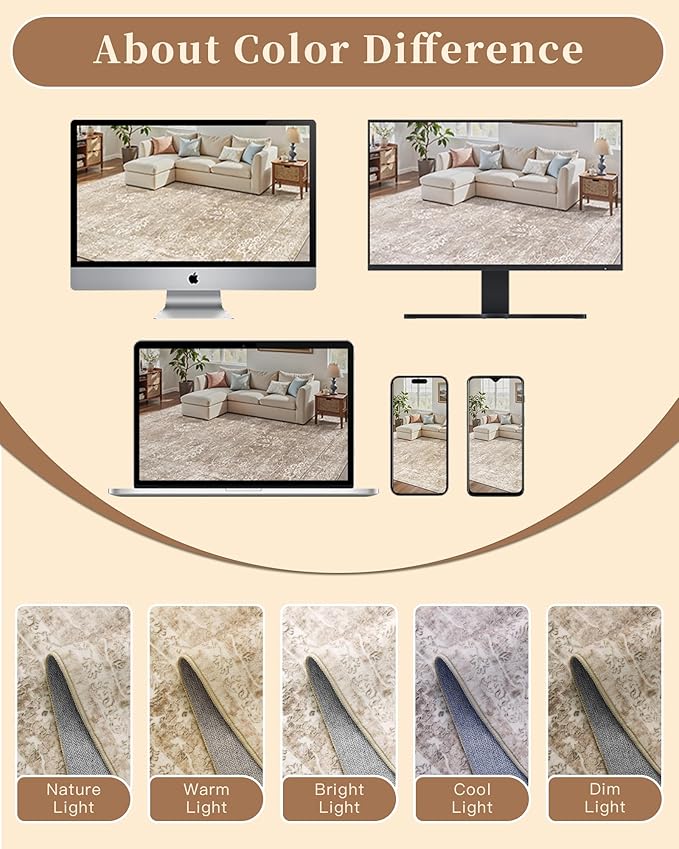 Madane 2x3 Washable Rugs for Entryway, Low Pile Non-Slip Small Area Rug Kitchen - Image 8