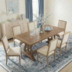Area Rugs 7'x10' Washable Non-Slip, Floral Vintage Distress Print Pattern - Image 3