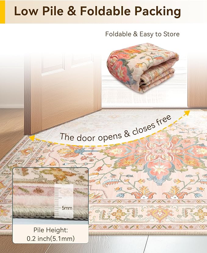 RELEANY Area Rugs 2'x10' Runner Rug Non Slip Washable - Image 5