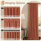 Terracotta Black Out Curtains 72 Inch Long Western Blackout Window Curtain & - Image 5