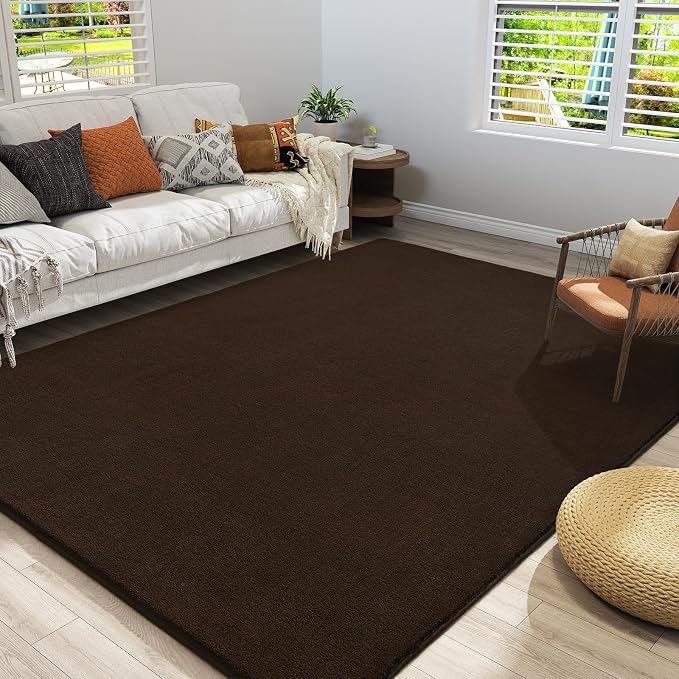 Amearea Modern Area Rugs for Bedroom Living Room, 4x6 Feet Brown Thickened - Image 6