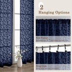 Chyhomenyc Navy Blue Short Curtains 45 Inch Length 2 Panels, Light Filtering - Image 6