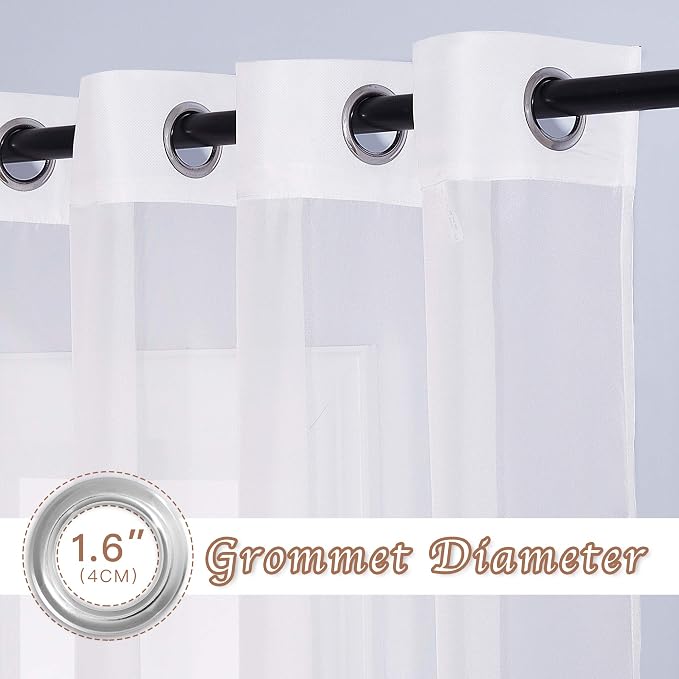 NICETOWN Sheer Curtains for Bedroom Windows 63 inch Length, Grommet Casual - Image 2