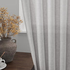 Nanspring Grey Linen Curtains 63 Inches Length 2 Panels Set - Image 2
