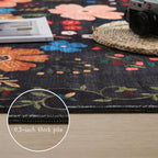 Rugcomf Living Room Rug 6x9 Rug Machine Washable Boho Area Rug Non Slip Floral - Image 4