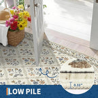 Floral Washable Entryway Rug Non-Slip 2x3 Front Door Mat Vintage Low-Pile Small - Image 2
