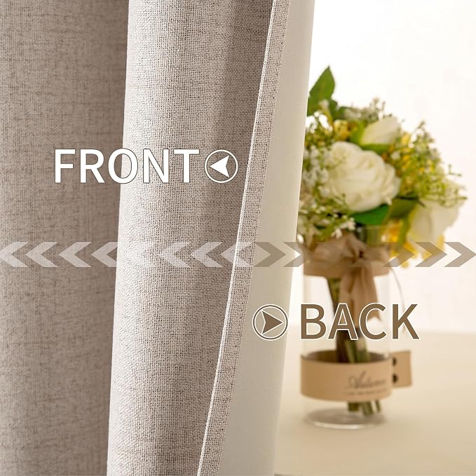 MIULEE 90 Inches Linen Textured Curtains - Image 6