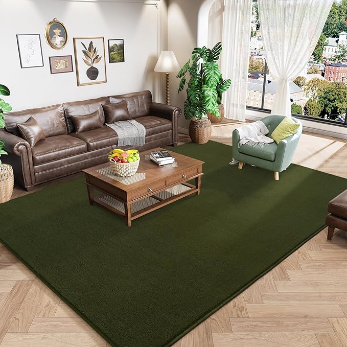 Amearea Large Modern Area Rugs for Bedroom Living Room, 5x8 Feet Olive Green by AmeareaDirect