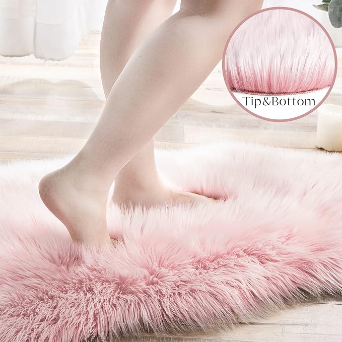 Ashler Faux Fur Rug, Fluffy Shaggy Area Rug Ultra Soft 6 x 9 Feet Rectangle Fur - Image 4