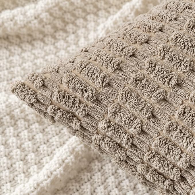 MIULEE Pack of 2 Corduroy Decorative Euro Sham Throw Pillow Covers 24x24 Inch - Image 2