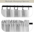 RYB HOME Bathroom Curtains Over Sink 36 inches Length, Linen Blend Semi Sheer - Image 5