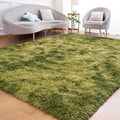 Goideal Fluffy Rug for Bedroom Living Room, 4x6 Green Area Rugs, Faux Fur Shag by Goideal