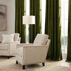 RYB HOME Moss Green Velvet Curtains 90 inches, Luxury and Soft Velvet Fabric - Image 7