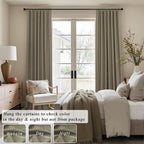 Living Room Darkening Curtains 63 Inches Long Small Bay Window Blackout - Image 2