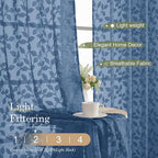 Chyhomenyc Extra Long Dusty Blue Sheer Curtains 120 Inch Length 2 Panels Set - Image 2