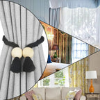 4 Pack Magnetic Curtain Tiebacks Cotton Hand Woven Tie Back Decorative Rope - Image 6
