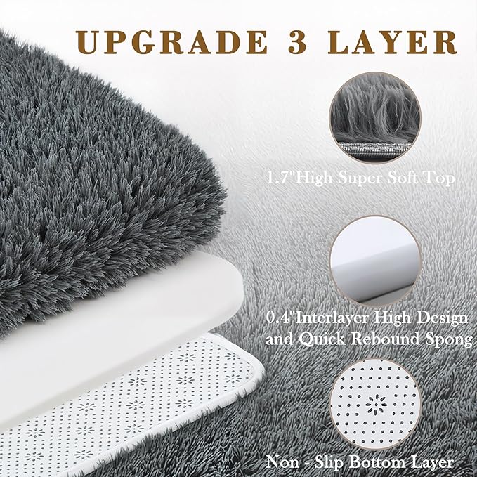 Rugs for Bedroom 4x6, Alfombras para Salas Shag Large Plush Soft Area Rug - Image 4